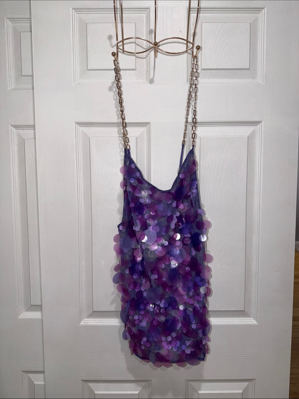 SEQUIN OPEN BACK MINI DRESS